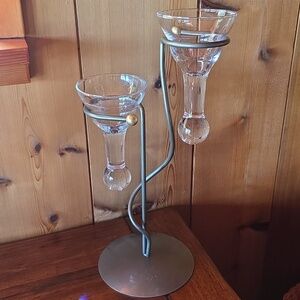 Vintage Mid Century Art Deco. Formano Metal & Hand Blown Glass.